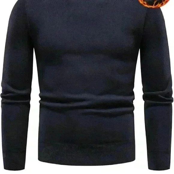 Dark Blue Mens Turtleneck Sweater - Picture 2 of 7